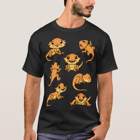 Cute Bearded Dragon Stuff Kawaii Lizard Kinder Gir T-shirt (Voorkant)