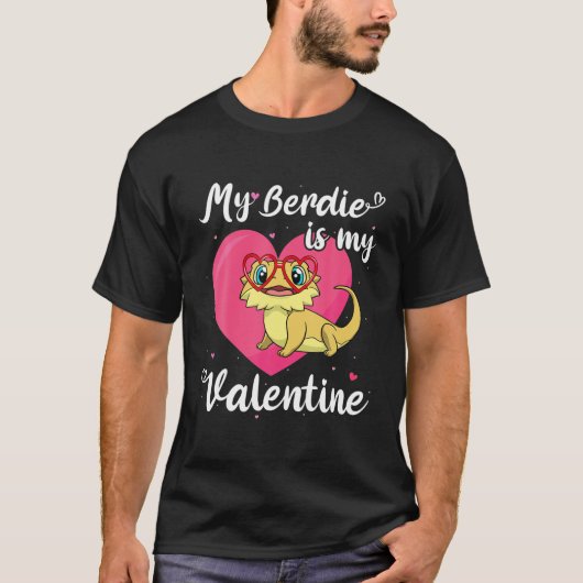 Cute Bearded Dragon Valentijnsdag Beardie Reptile T-shirt (Voorkant)