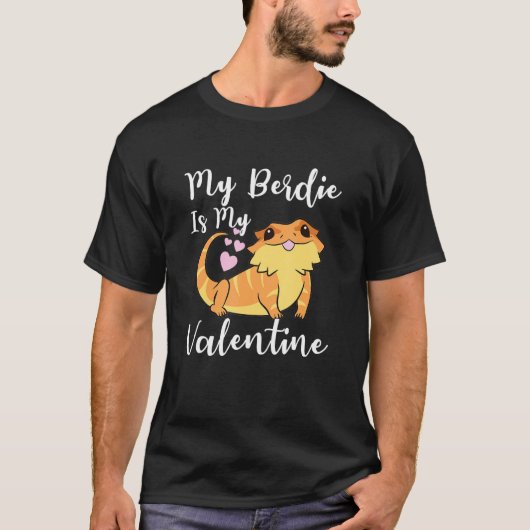 Cute Bearded Dragon Valentines Day Beardie Reptile T-shirt (Voorkant)