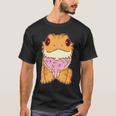 Cute Bearded Dragon With Doughnut T-shirt (Voorkant)