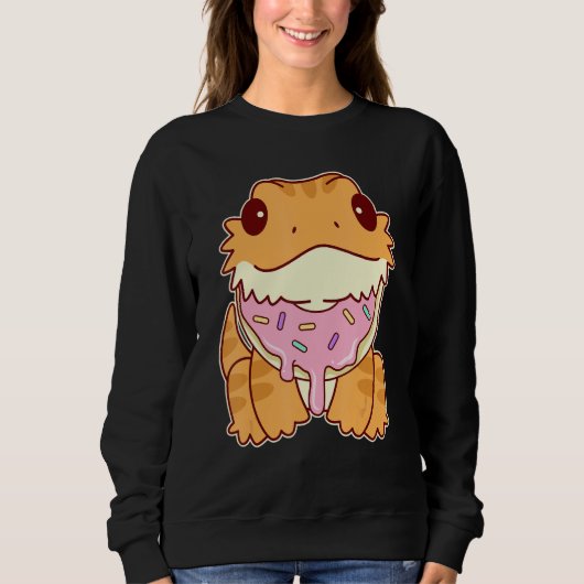 Cute Bearded Dragon With Doughnut Trui (Voorkant)