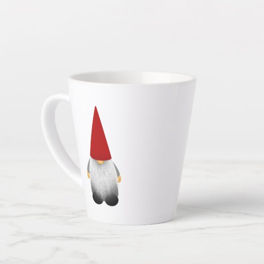Cute Bearged kerst Gnome Latte Mok (Linkerhoek)