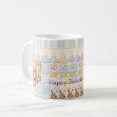 Cute bears, chicks, pastel bunnies koffiemok (Voorkant links)