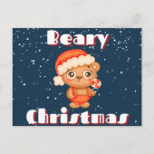 Cute Beary Kerstmis Briefkaart (Voorkant)