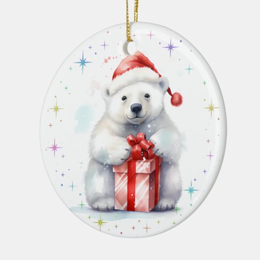 Cute Beary Merry Christmas Granddaughter Keramisch Ornament (Links)