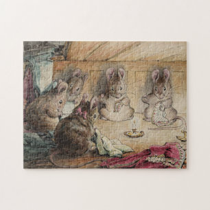 Cute  Beatrix Potter 5 Muizen naaien Legpuzzel