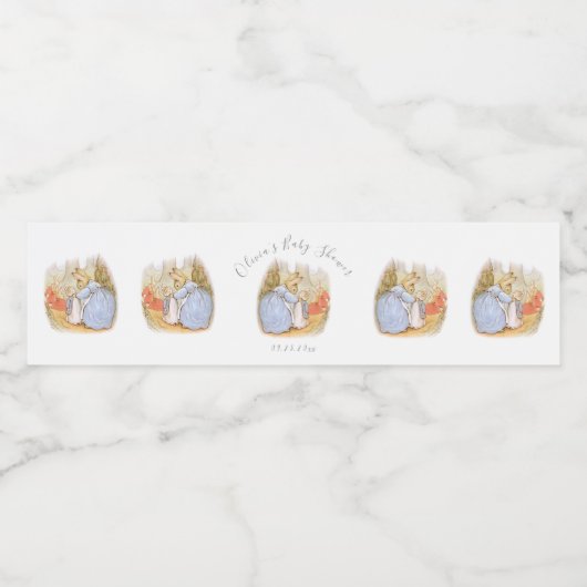 Cute Beatrix Potter Rabbit Baby shower Waterfles Etiket (Enkel label)