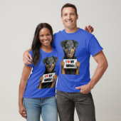 Cute Beauceron dog with Signboard I love my Human  T-shirt (Unisex)