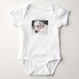Cute Beauful White Puppy Dog Baby Bodysuit