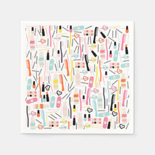 Cute Beautician Paper Napkins Servet