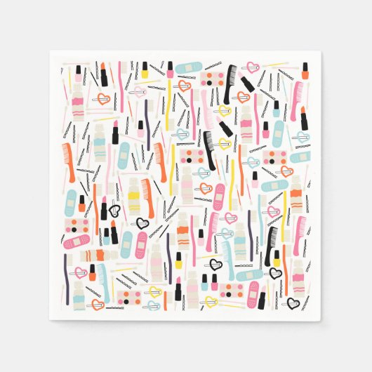 Cute Beautician Paper Napkins Servet (Voorkant)