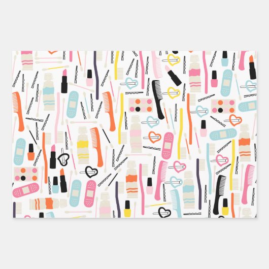 Cute Beautician Wrapping Paper (Voorkant 2)