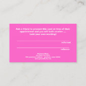 Cute Beauty Salon Referral Faux Silver Sequin Pink (Achterkant)