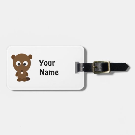 Cute Beaver Bagagelabel (Voorkant horizontaal)