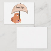 Cute Beaver Bedankt Notitiekaartje (Voorkant / Achterkant)