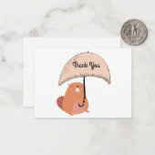 Cute Beaver Bedankt Notitiekaartje (Voorkant / Achterkant in situ)