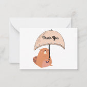 Cute Beaver Bedankt Notitiekaartje (Voorkant)