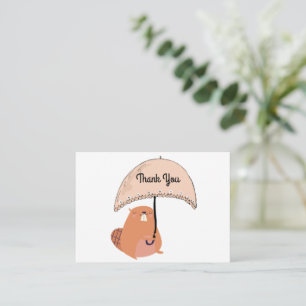 Cute Beaver Bedankt Notitiekaartje