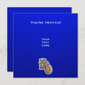 Cute Beaver Blauw Kaart (Voorkant / Achterkant)