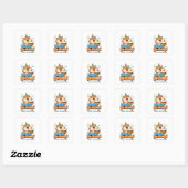 Cute Beaver & Cake Aangepaste verjaardagsfeestje F Vierkante Sticker (Vel)