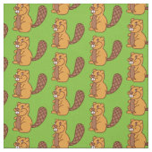Cute Beaver Cartoon Kinder Stof (Swatch)