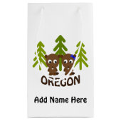 Cute Beaver Couple Oregon Klein Cadeauzakje (Achterkant)
