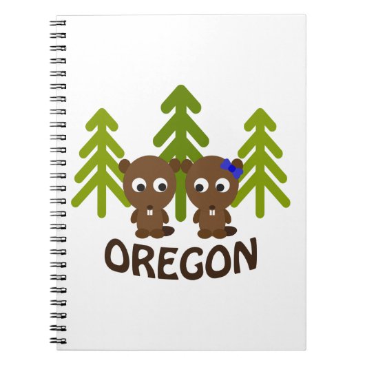Cute Beaver Couple Oregon Notitieboek (Voorkant)