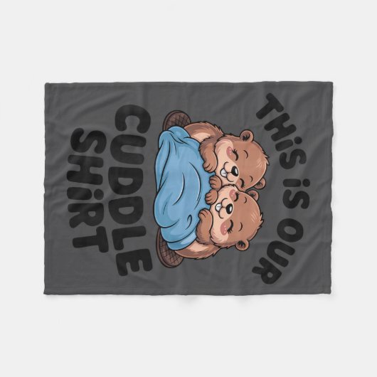 Cute Beaver Couple This Is Our Cuddle  Fleece Deken (Voorkant (Horizontaal))