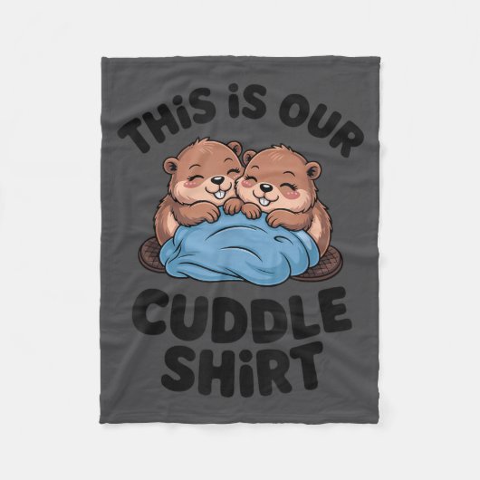 Cute Beaver Couple This Is Our Cuddle Fleece Deken (Voorkant)