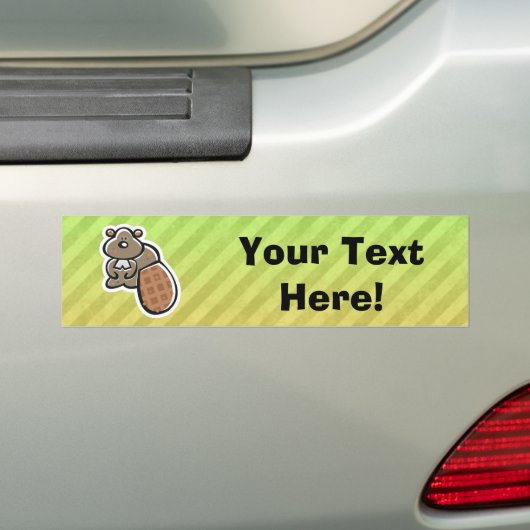 Cute Beaver Design Bumpersticker (Op auto)