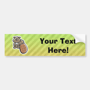 Cute Beaver Design Bumpersticker
