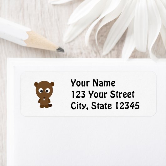 Cute Beaver Etiket (Insitu)