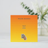 Cute Beaver Geel Sinaasappel Kaart (Staand voorkant)