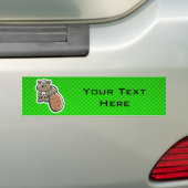 Cute Beaver Groen Bumpersticker (Op auto)