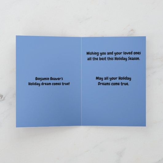 Cute Beaver Holiday Card Kaart (Binnen)