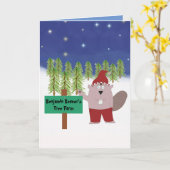 Cute Beaver Holiday Card Kaart (Gele Bloem)
