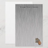 Cute Beaver Koel Briefpapier (Voorkant / Achterkant)