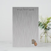 Cute Beaver Koel Briefpapier (Staand voorkant)