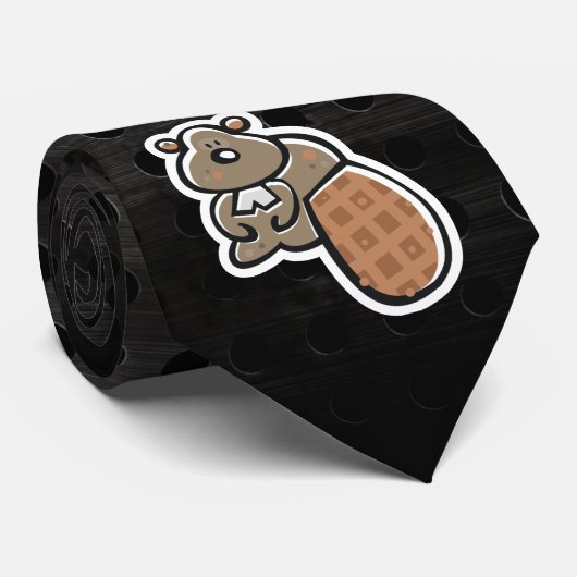 Cute Beaver Koel Stropdas (Opgerold)