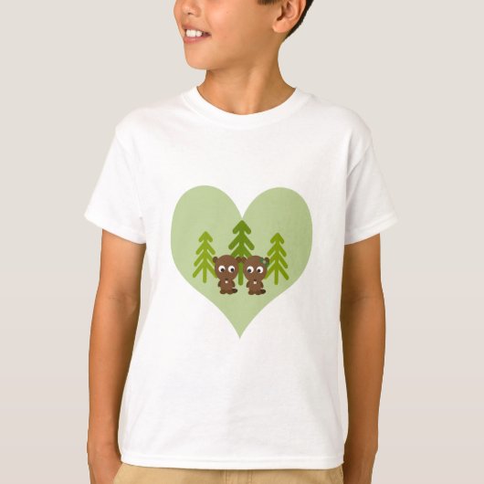 Cute Beaver Love T-shirt (Voorkant)