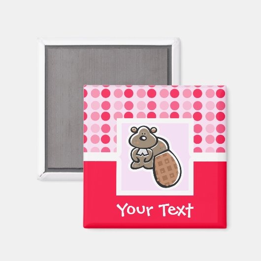 Cute Beaver Magneet (Voorkant / Achterkant)