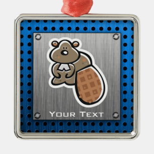 Cute Beaver Metaalblik Metalen Ornament