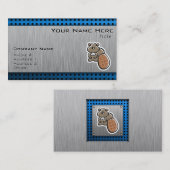 Cute Beaver Metaalblik Visitekaartje (Voorkant / Achterkant)