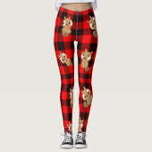 Cute Beaver op Flannel Leggings (Voorkant)