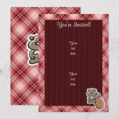 Cute Beaver Red Pset Kaart (Voorkant / Achterkant)