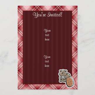 Cute Beaver Red Pset Kaart