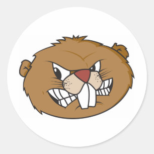 Cute Beaver Ronde Sticker
