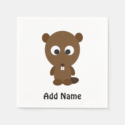 Cute Beaver Servetten (Voorkant)