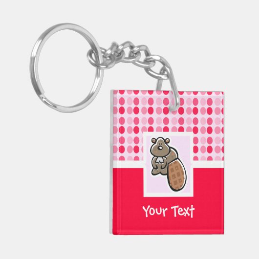 Cute Beaver Sleutelhanger (Voorkant Links)