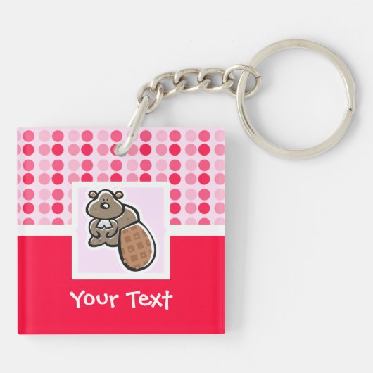 Cute Beaver Sleutelhanger (Achterkant)